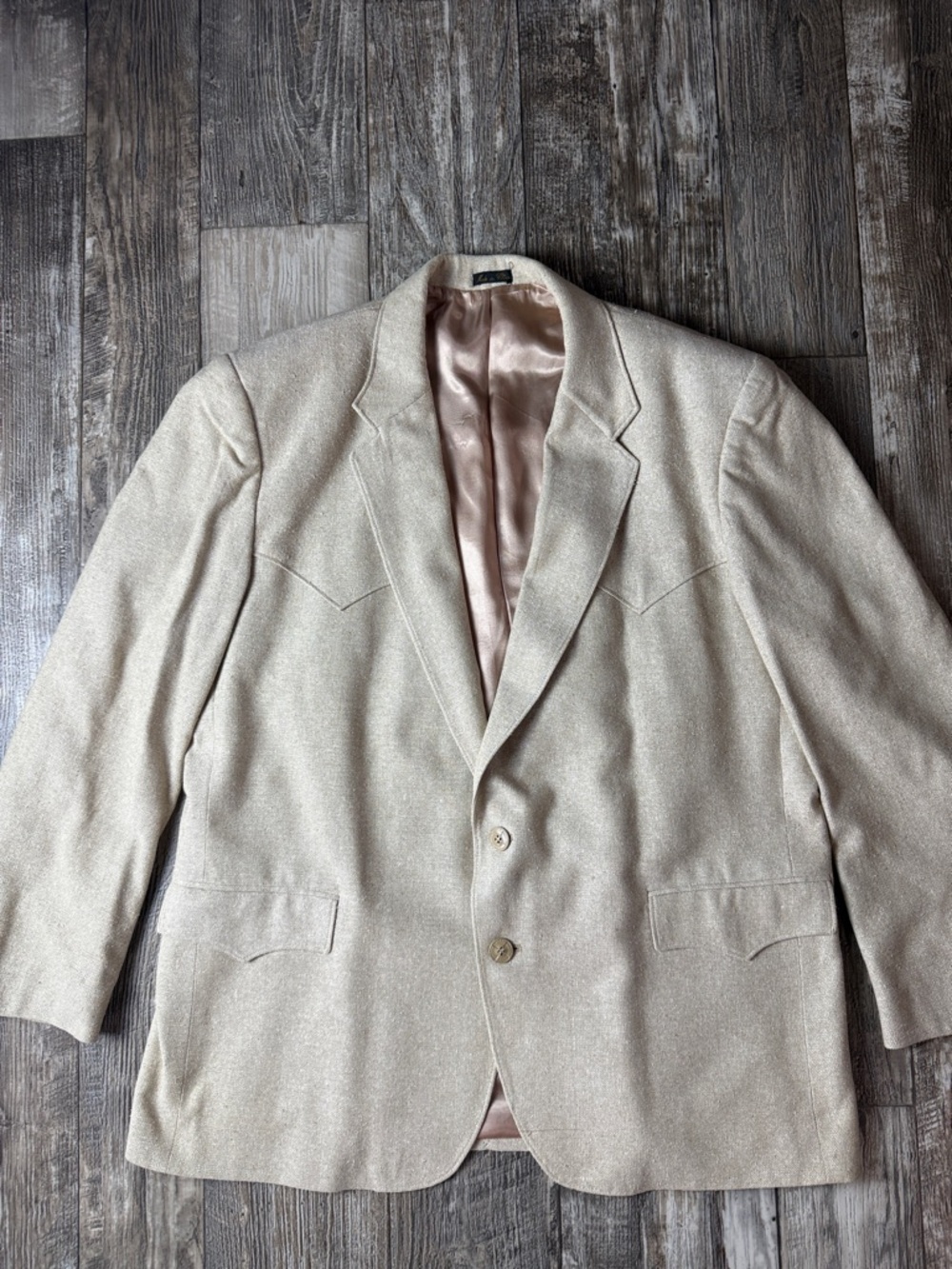 Circle S Men's Cream Sport Coat Blazer - Classic Two-Button. 48R